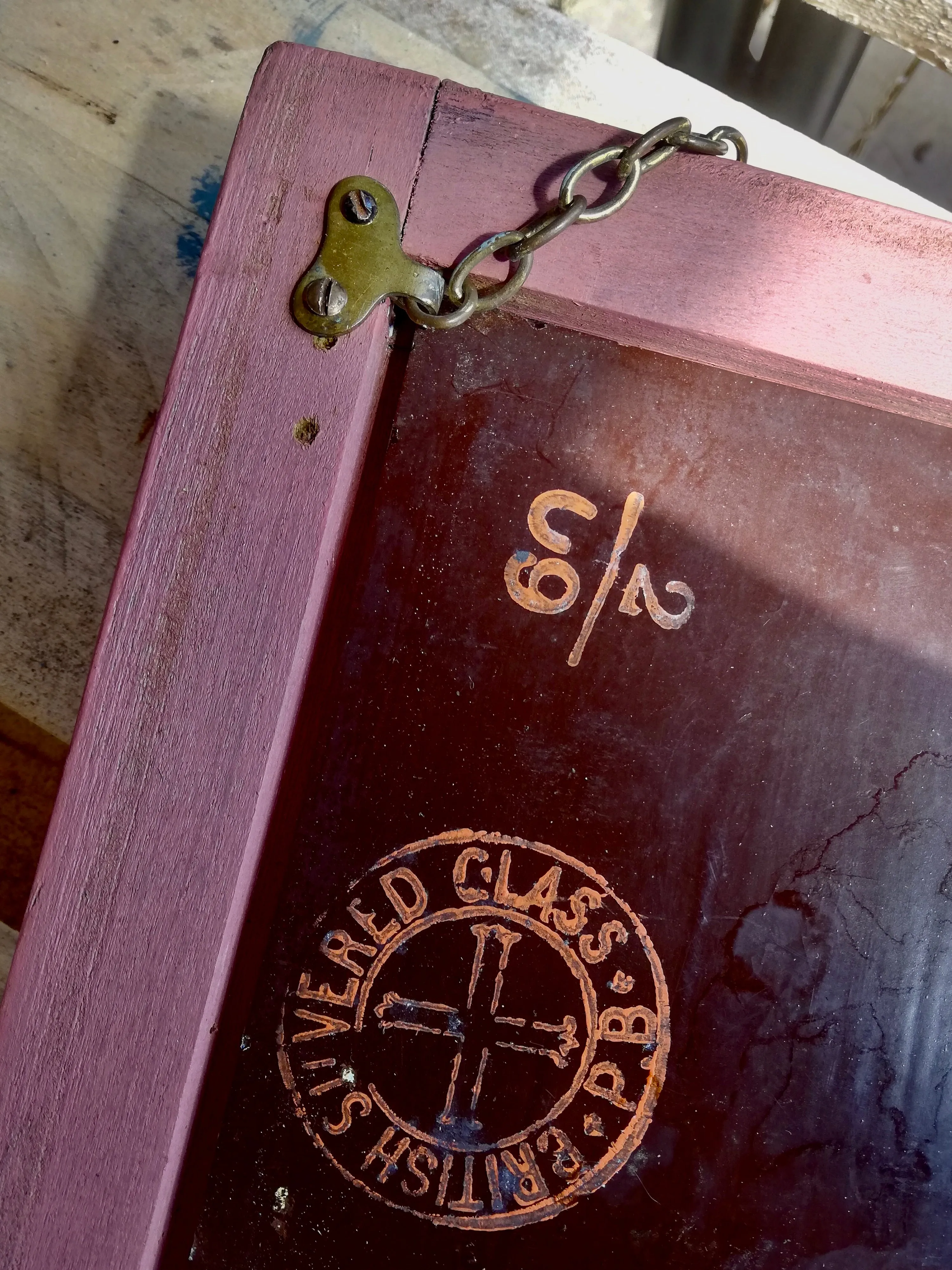 Reserved Vintage painted wall mirror