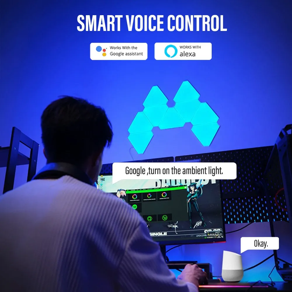 RGB Gaming LED Light: Triangular Design with APP & Remote