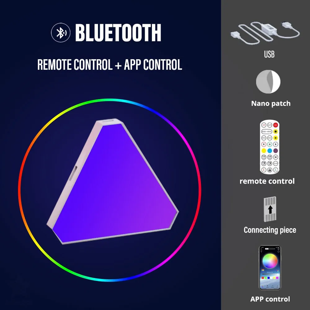 RGB Gaming LED Light: Triangular Design with APP & Remote