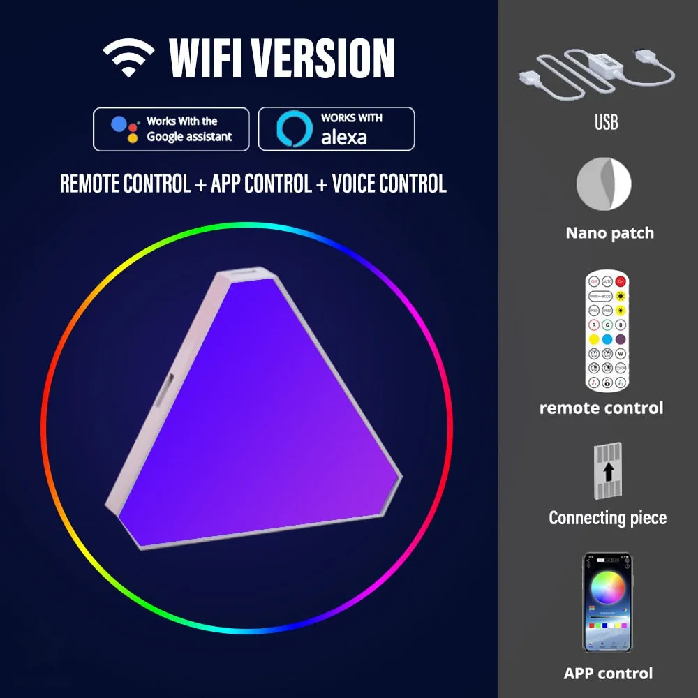 RGB Gaming LED Light: Triangular Design with APP & Remote