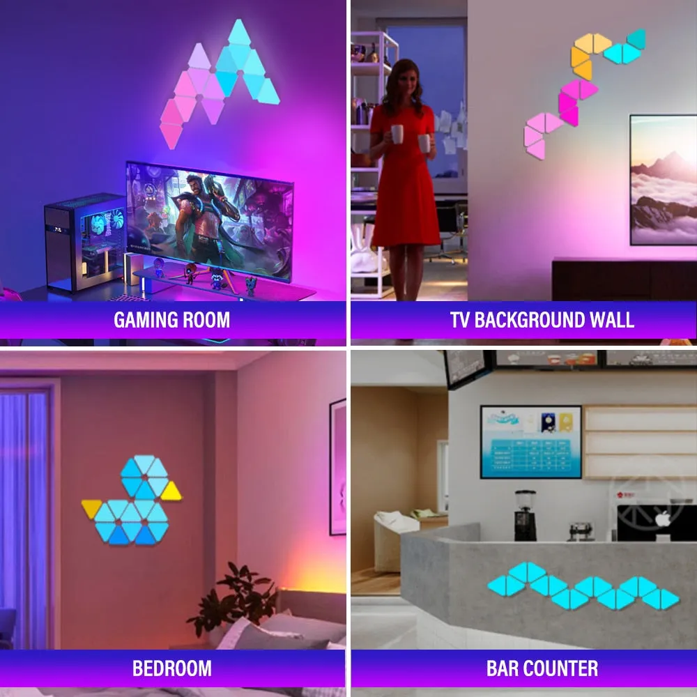 RGB Gaming LED Light: Triangular Design with APP & Remote