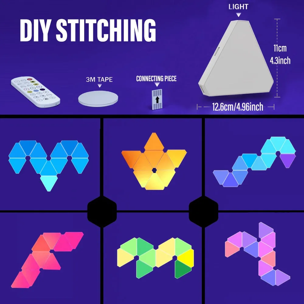 RGB Gaming LED Light: Triangular Design with APP & Remote