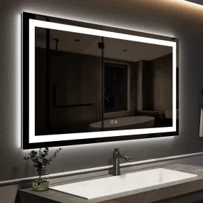 RoomTec 36 x 28 Inch LED Bathroom Mirror,Dimmable Vanity Mirror Anti-Fog Wall Mounted with Lights,Horizontal&Vertical,ETL&UL Listed