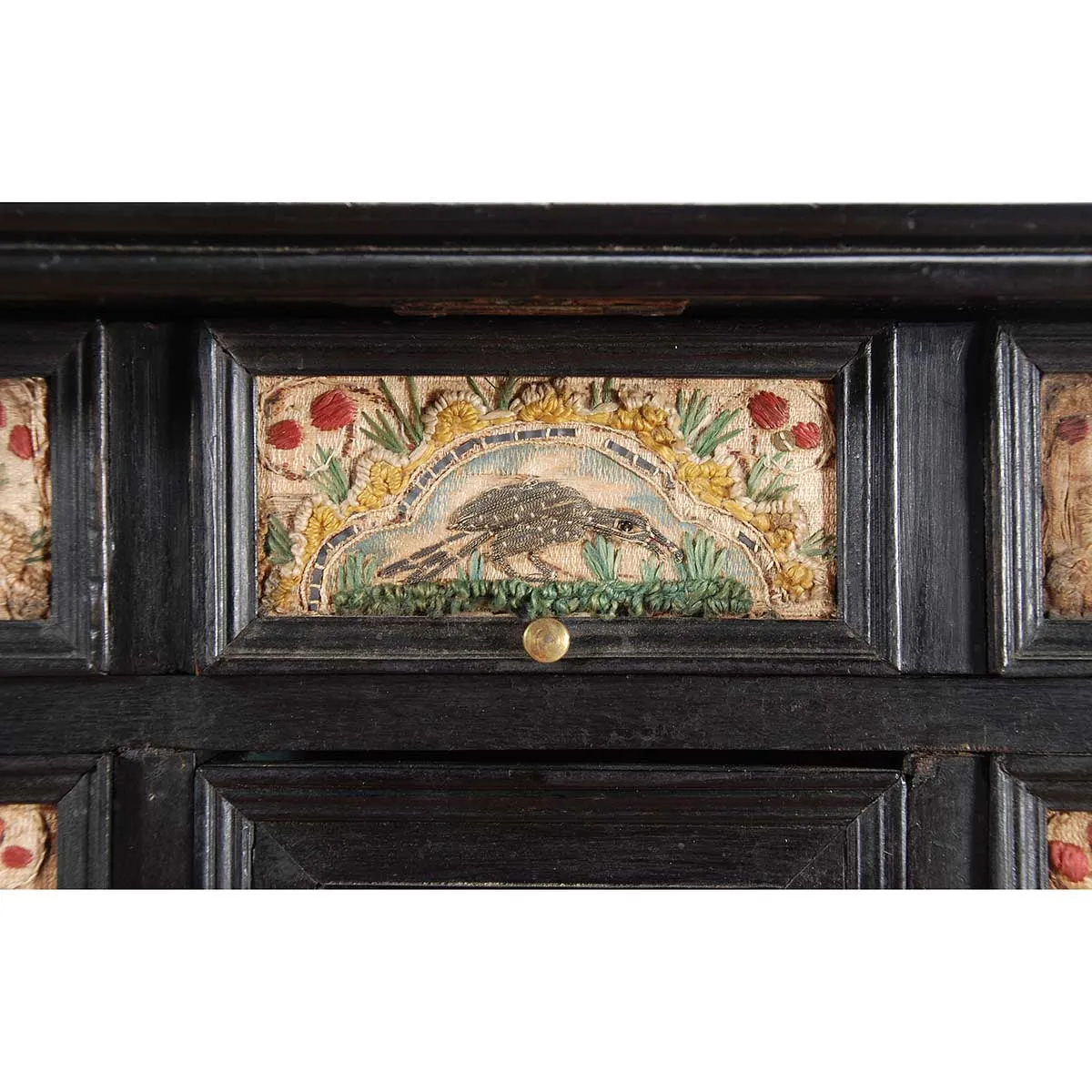Rosewood and Stumpwork Table Cabinet