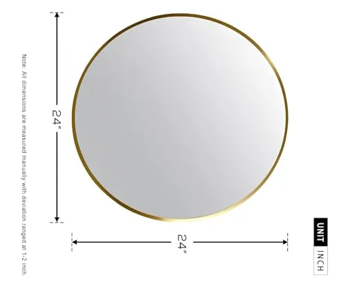 SANIF® Premium Round LED Mirror for Bathroom with 3 Lighting Options(Warm, White, Natural White) - Stylish Illumination for Wall Mounted Mirror, Wash Basin (24 X24 INCH)