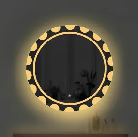 SANIF® Round Led Wall Mounted Mirror with Light, 24x24 Inch Touch Sensor || Led Mirror for Bathroom, Wash Basin, Bedroom with 3 Colour Lights (Warm   White   Natural Lights) Unframed.