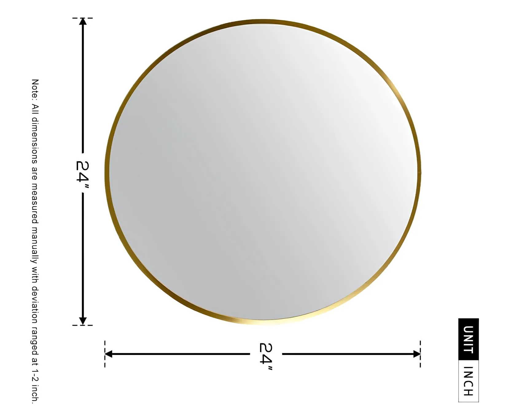 SANIF® Round Led Wall Mounted Mirror with Light, 24x24 Inch Touch Sensor || Led Mirror for Bathroom, Wash Basin, Bedroom with 3 Colour Lights (Warm   White   Natural Lights) Unframed.
