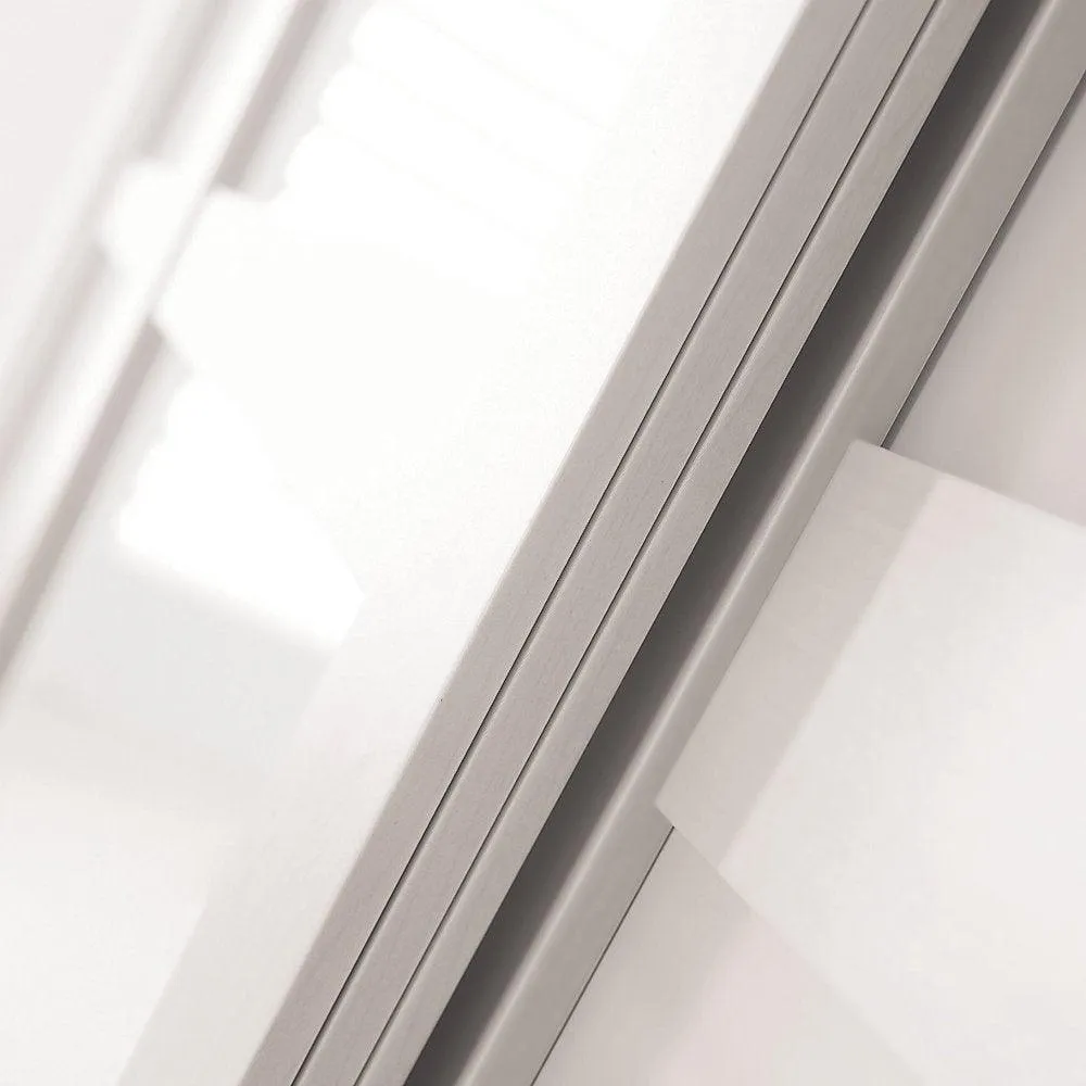 Shaker Light Grey Frame 3 Door Mirror Sliding Wardrobe Kit