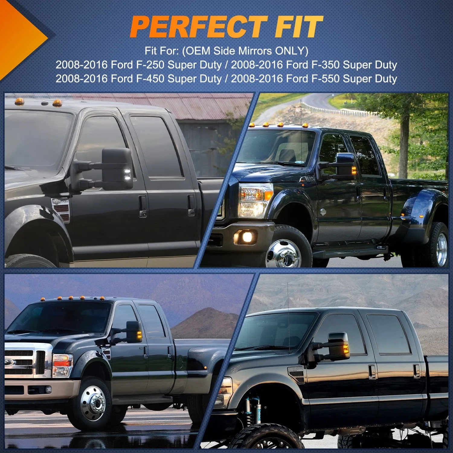 Side Mirror Marker Light For 2008-2016 Ford F250 F350 F450 F550 Super Duty