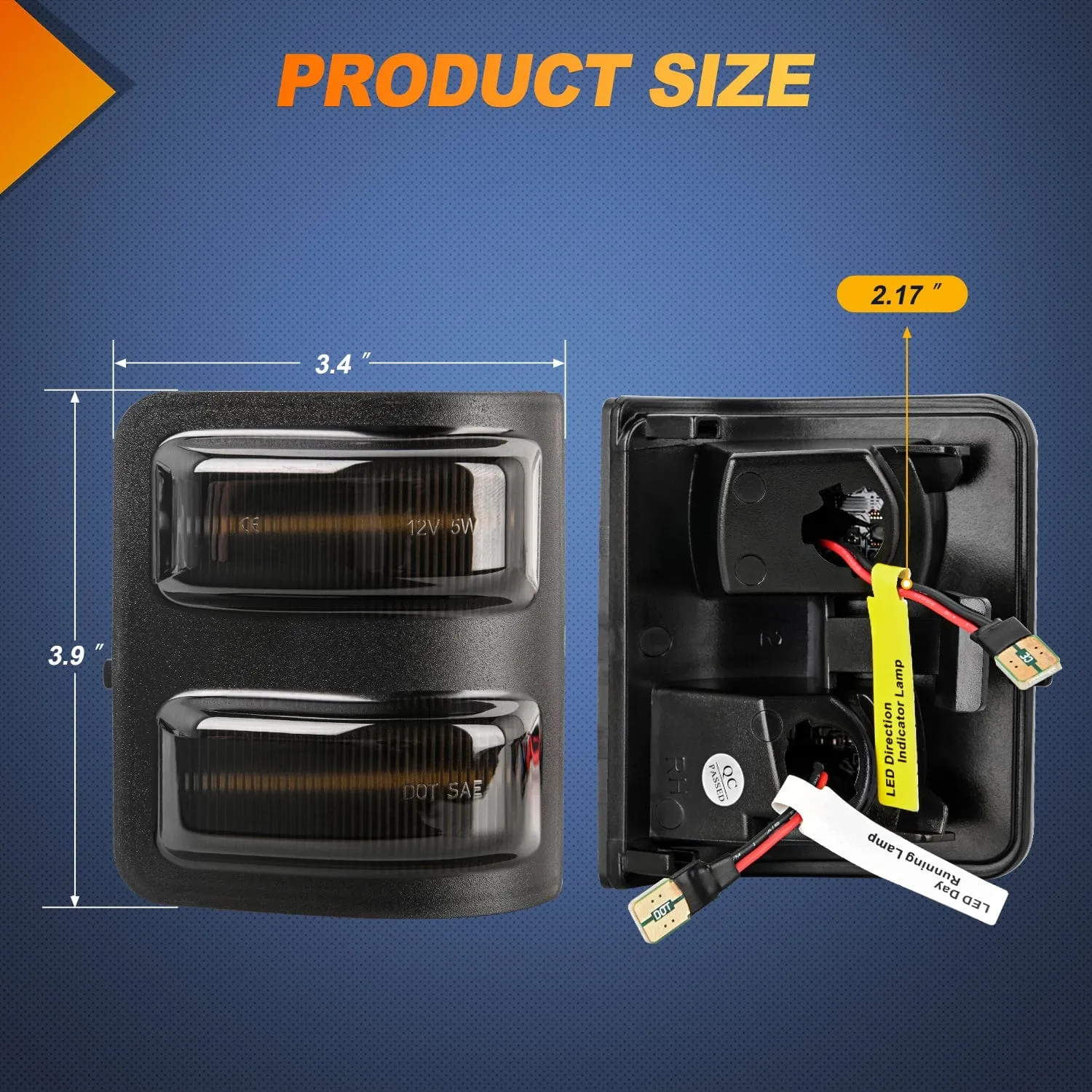Side Mirror Marker Light For 2008-2016 Ford F250 F350 F450 F550 Super Duty