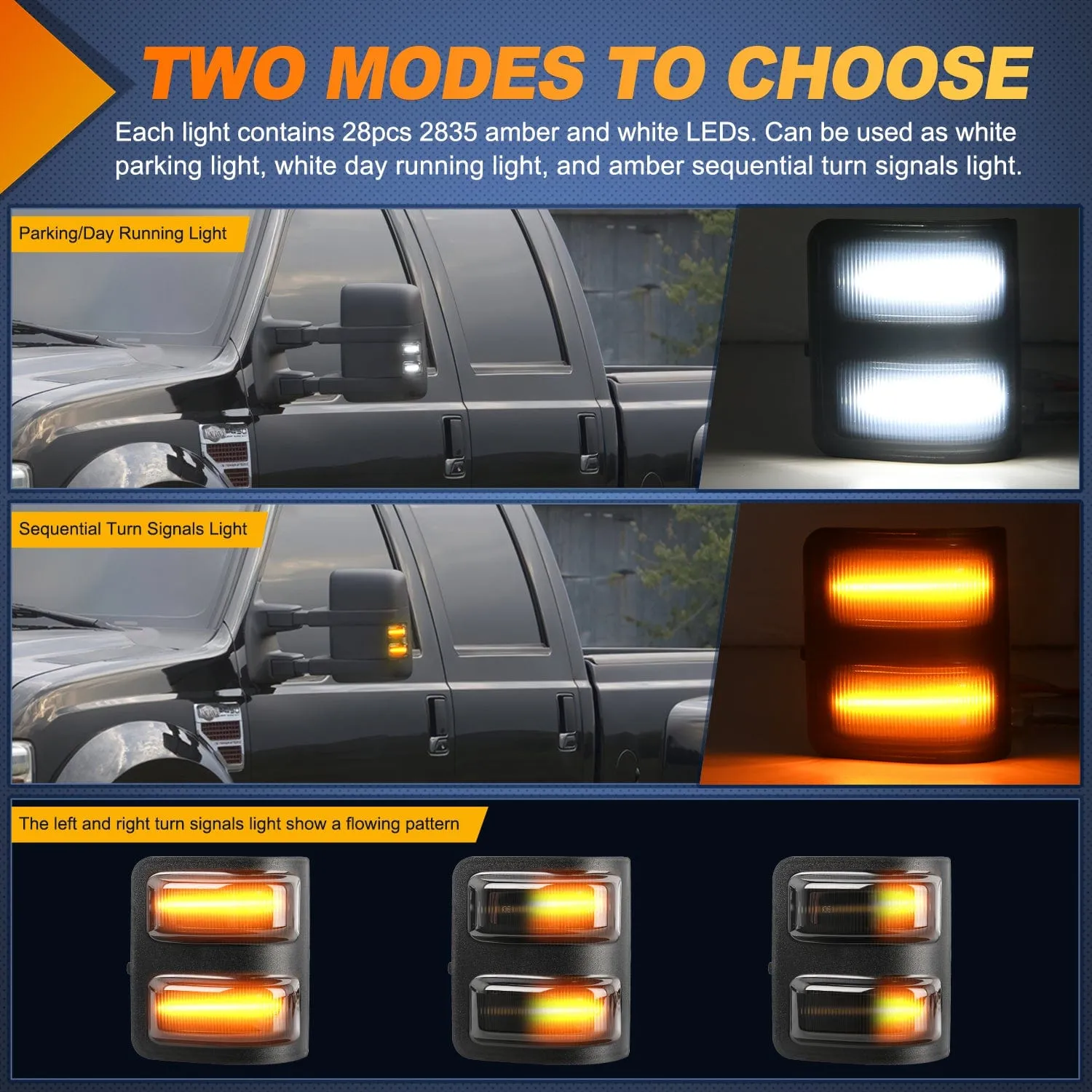 Side Mirror Marker Light For 2008-2016 Ford F250 F350 F450 F550 Super Duty