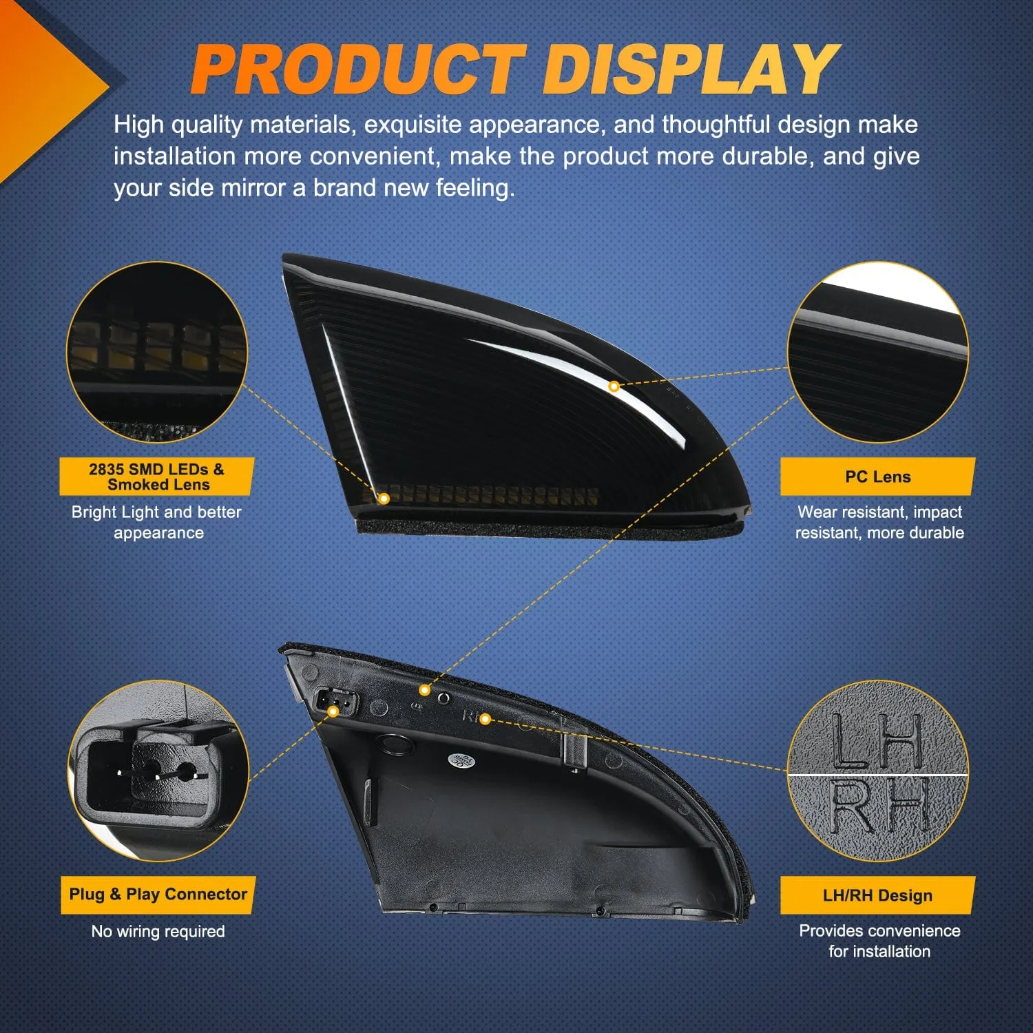 Side Mirror Marker Light for 2009-2022 Dodge Ram 1500 1500 Classic 2500 3500