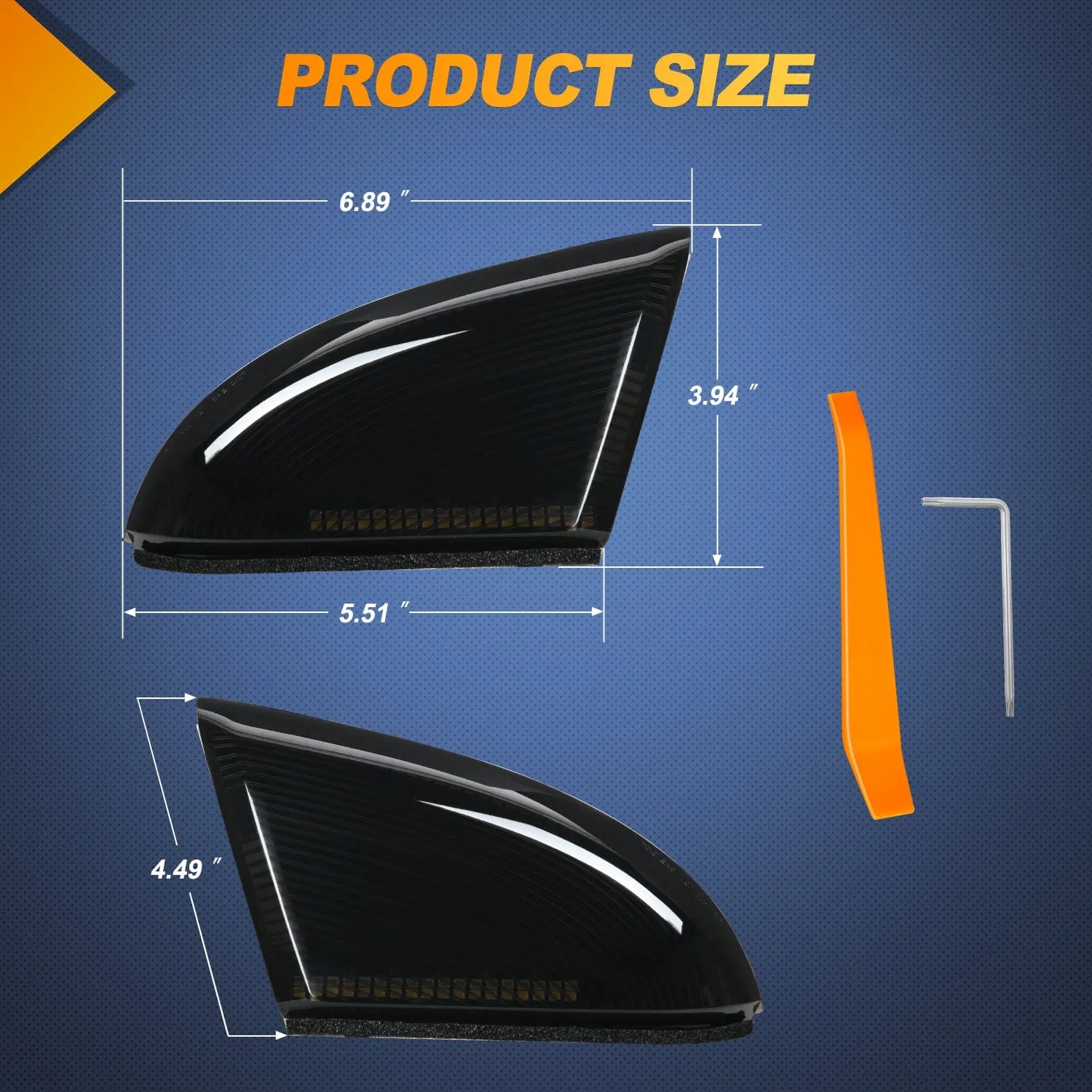 Side Mirror Marker Light for 2009-2022 Dodge Ram 1500 1500 Classic 2500 3500