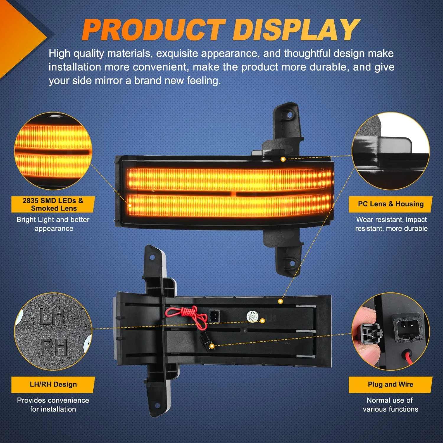 Side Mirror Marker Light For 2016-2019 Chevy Silverado GMC Sierra 1500 2500HD 3500HD