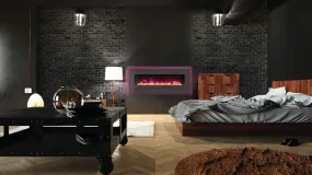Sierra Flame Steel Front 48" Linear Wall Mount/Flush Mount Electric Fireplace WM-FML-48-5523-STL