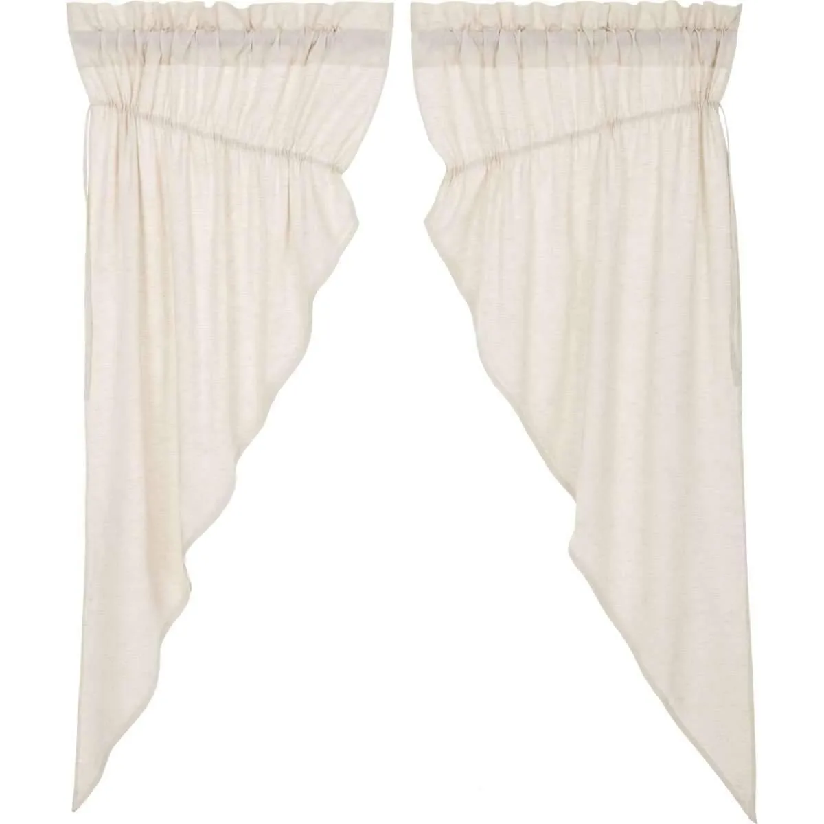 Simple Life Flax Natural Prairie Short Panel Curtain Set of 2 63x36x18