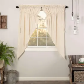 Simple Life Flax Natural Prairie Short Panel Curtain Set of 2 63x36x18