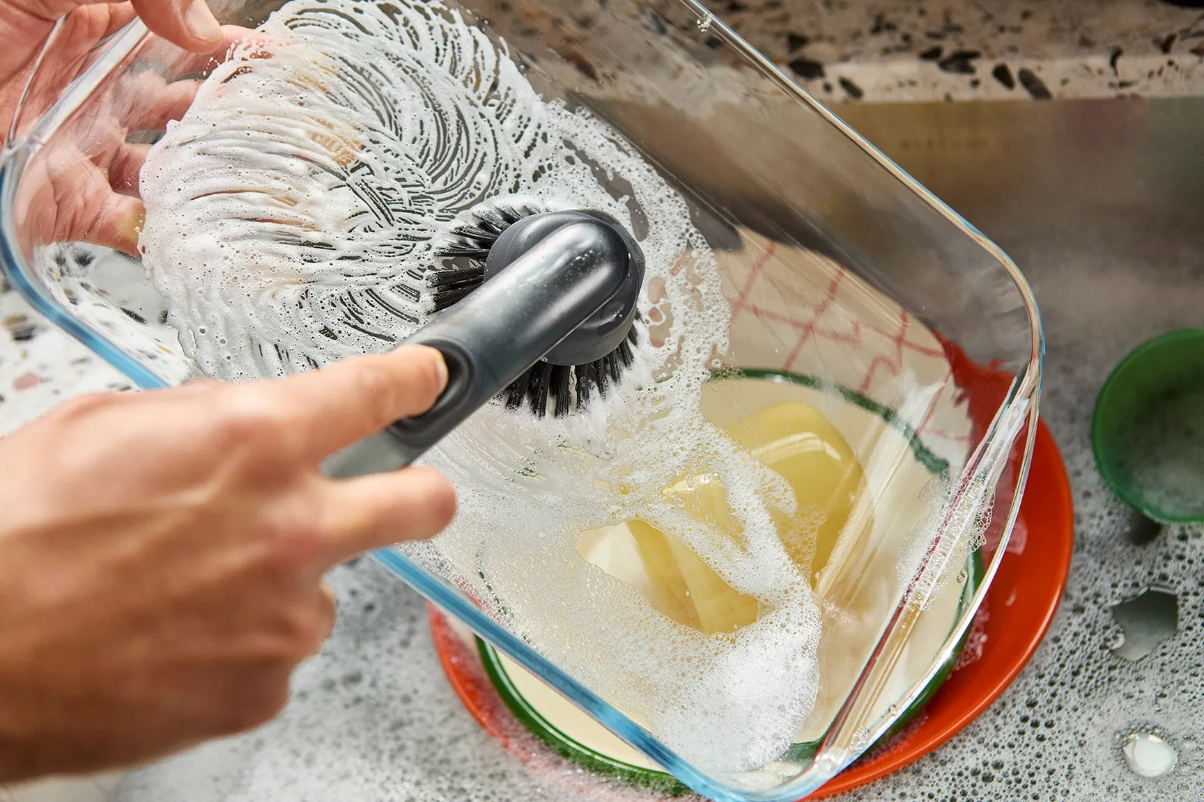 SinkTech™ Soap Dispensing Washing-Up Brush with Steel Stand