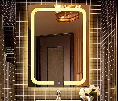 SmileSellers Led Mirror Rectangle Dimmable with 3 Color Light Mirror 24X36 Inch