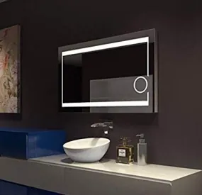 SmileSellers Led Mirror with Touch Sensor   White   Cool Day Light   Warm Light   Dimmer Wall Mirror for Bathroom, Bedroom, Drawing Room, (24x18), Rectangular, Framed