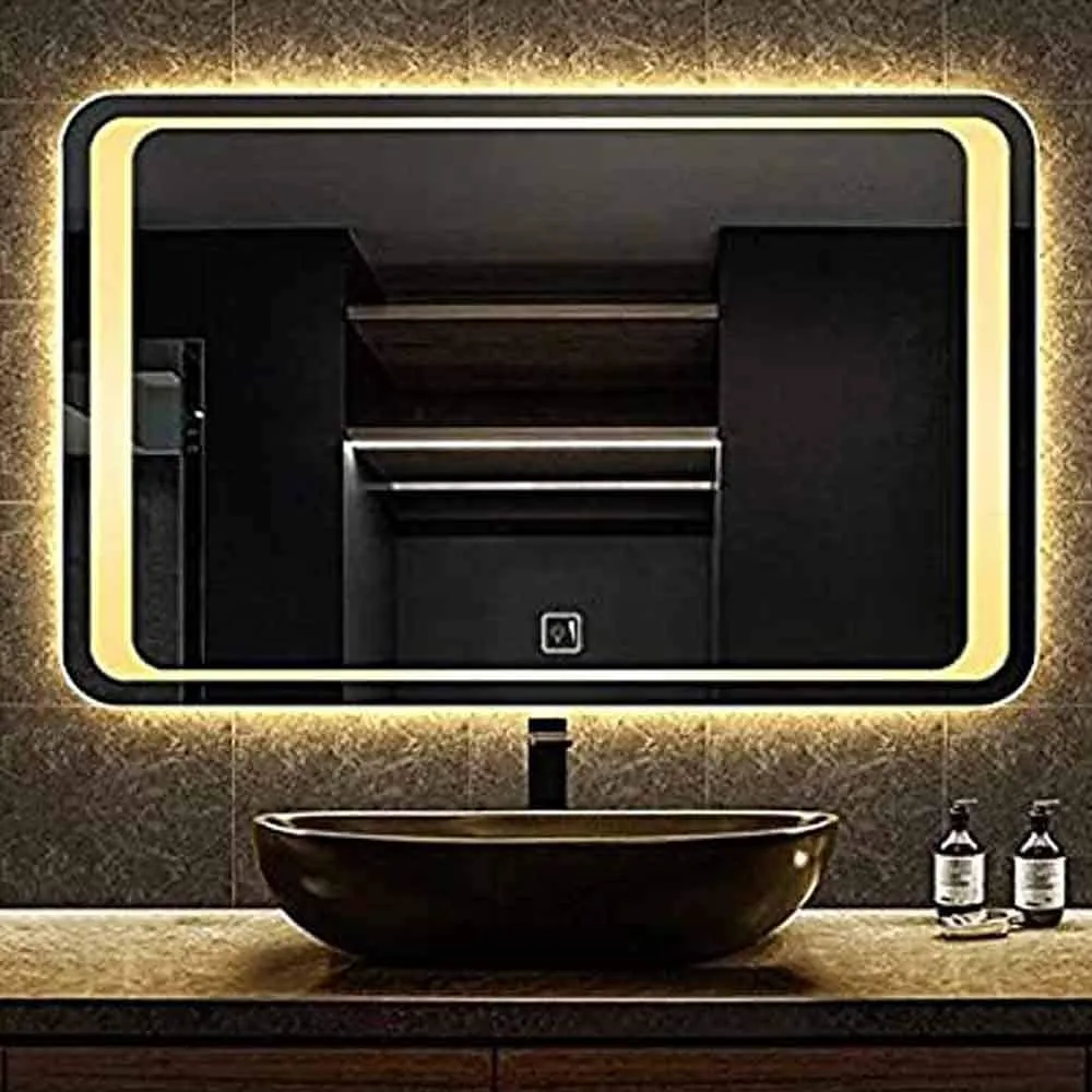 SmileSellers Led Mirror with Warm Light   White Light   Cool Day Light   Dimmer   Defogger Wall Mounted Backlit- 24x36 Inch, for Home | Office | Bedroom | Drawingroom | Bathroom