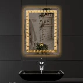 Spark Glass LED Touch Sensor Mirror - White, Warm White, Mix Light - Ideal for Bathroom, Bedroom, Living Room, Hotel - Size: (18x24 Inch)
