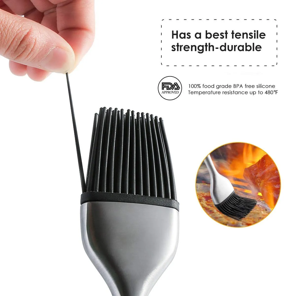 Spatlus BBQ Basting Brush Grilling | Pastry | Barbecue | Marinating | Desserts Baking Food Grade BPA Free Heatproof Silicone Oil Brushes FDA Approved (9 INCH PACK 1)