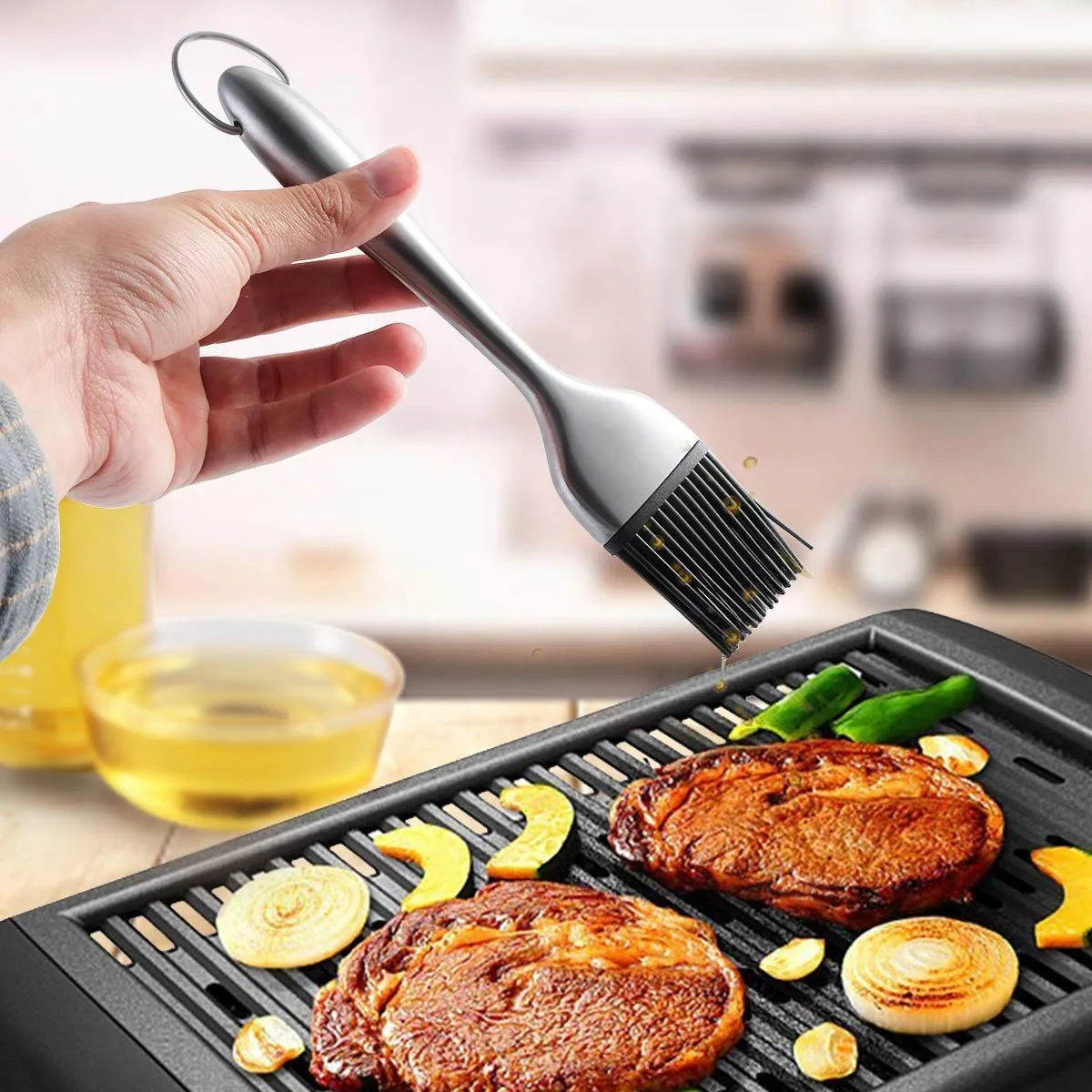 Spatlus BBQ Basting Brush Grilling | Pastry | Barbecue | Marinating | Desserts Baking Food Grade BPA Free Heatproof Silicone Oil Brushes FDA Approved (9 INCH PACK 1)