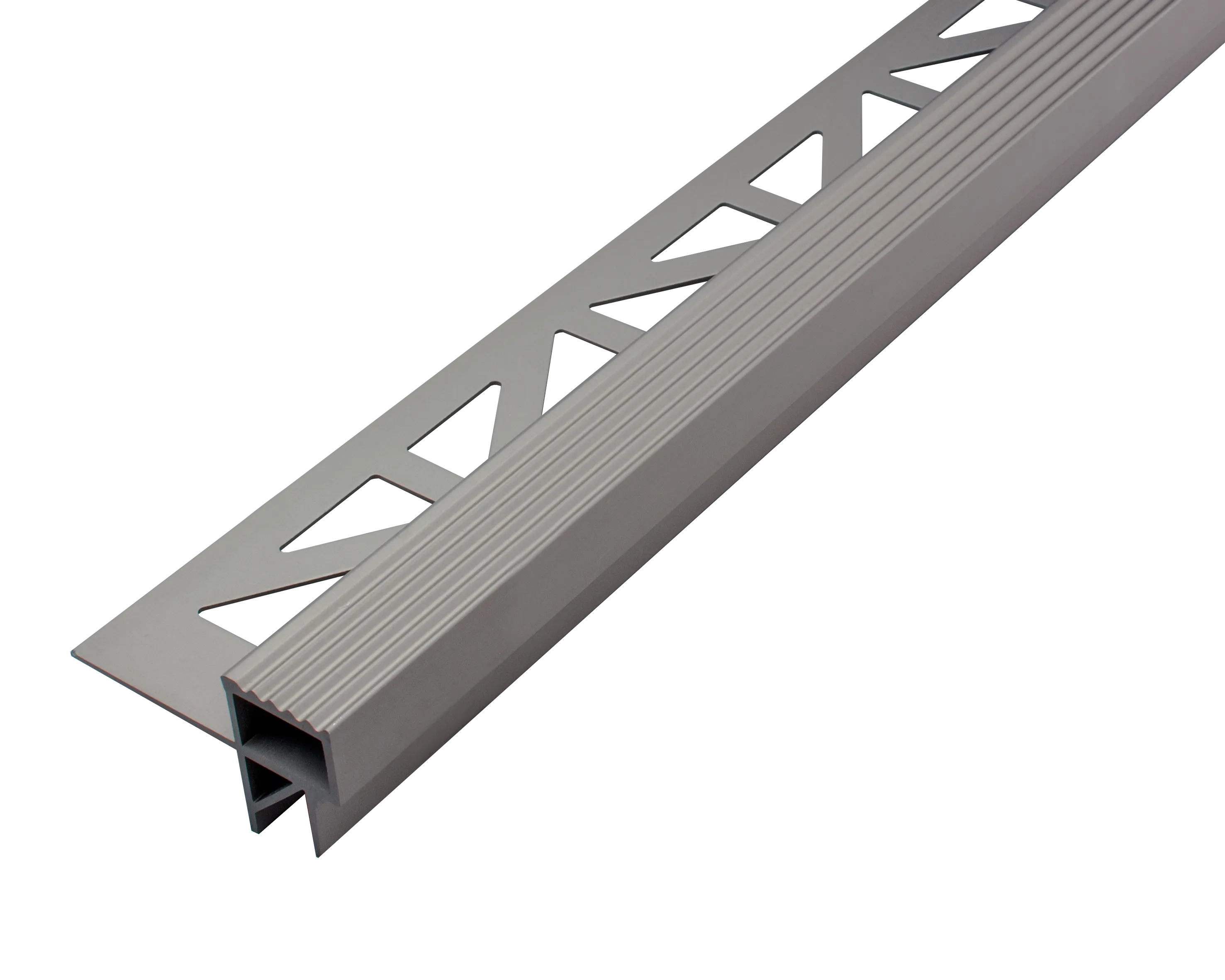 SQUARESTEP -LED – Stair nosing profile - 7/16 in. H x 11/16 in. W - nickel Anodized -Anti-slip step profile