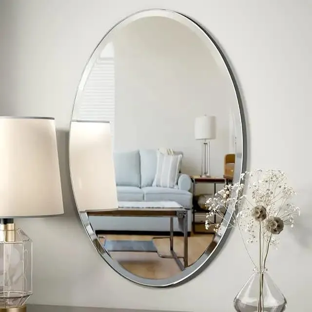 Swarah Oval Shape Decorative Wall Mirror for Bathroom, Living Room, Bedroom, Vanity Mirrors, Makeup (12 x 18 Inch) (Beveled 0.5inch)