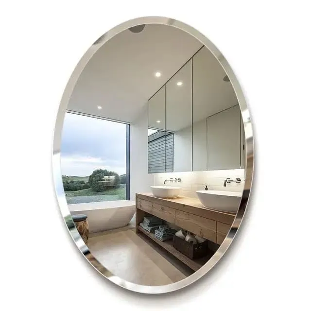 Swarah Oval Shape Decorative Wall Mirror for Bathroom, Living Room, Bedroom, Vanity Mirrors, Makeup (12 x 18 Inch) (Beveled 0.5inch)