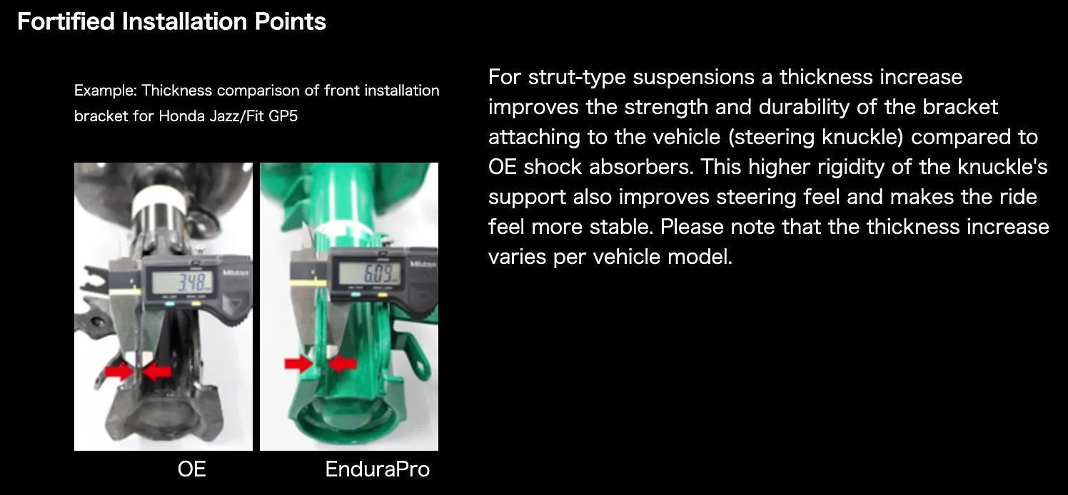 TEIN EnduraPro Plus Shocks Nissan Versa (07-11) Front Left - 16 Way Adjustable - VSP58-B1MS2-L