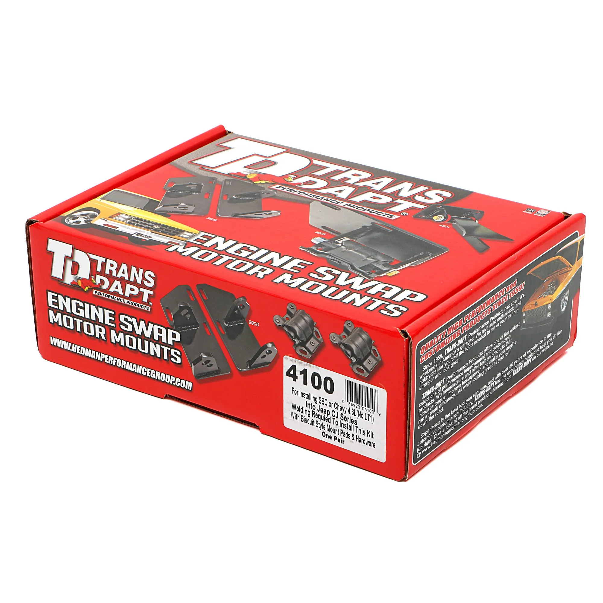 Trans-Dapt Motor Mount - Weld-On - Jeep CJ to Small Block Chevy