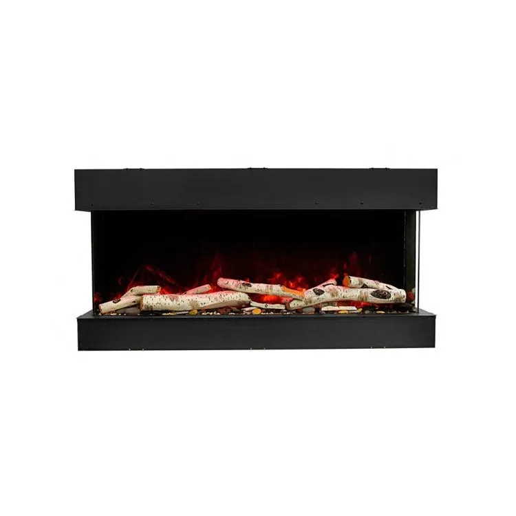 Tru-View Slim Series 72" Wide x 10-5/8" Deep Three-Sided Glass Electric Fireplace