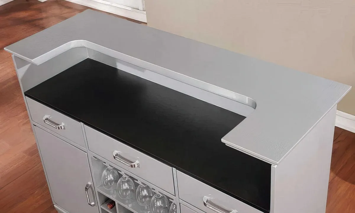 Turcios Contemporary Multi-Storage Wine Cabinet Bar Table