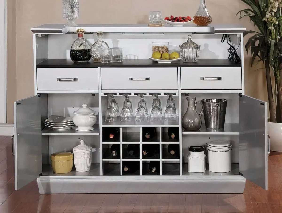 Turcios Contemporary Multi-Storage Wine Cabinet Bar Table