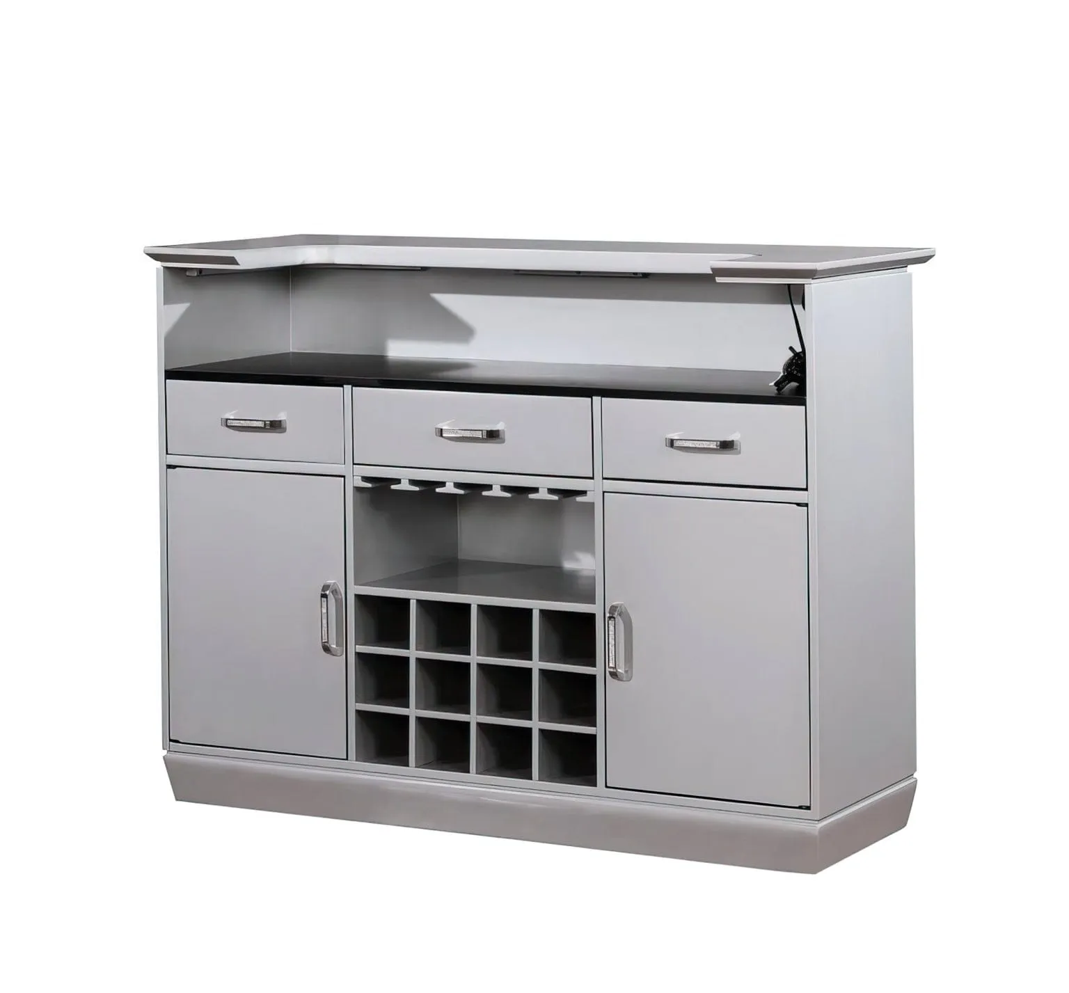 Turcios Contemporary Multi-Storage Wine Cabinet Bar Table