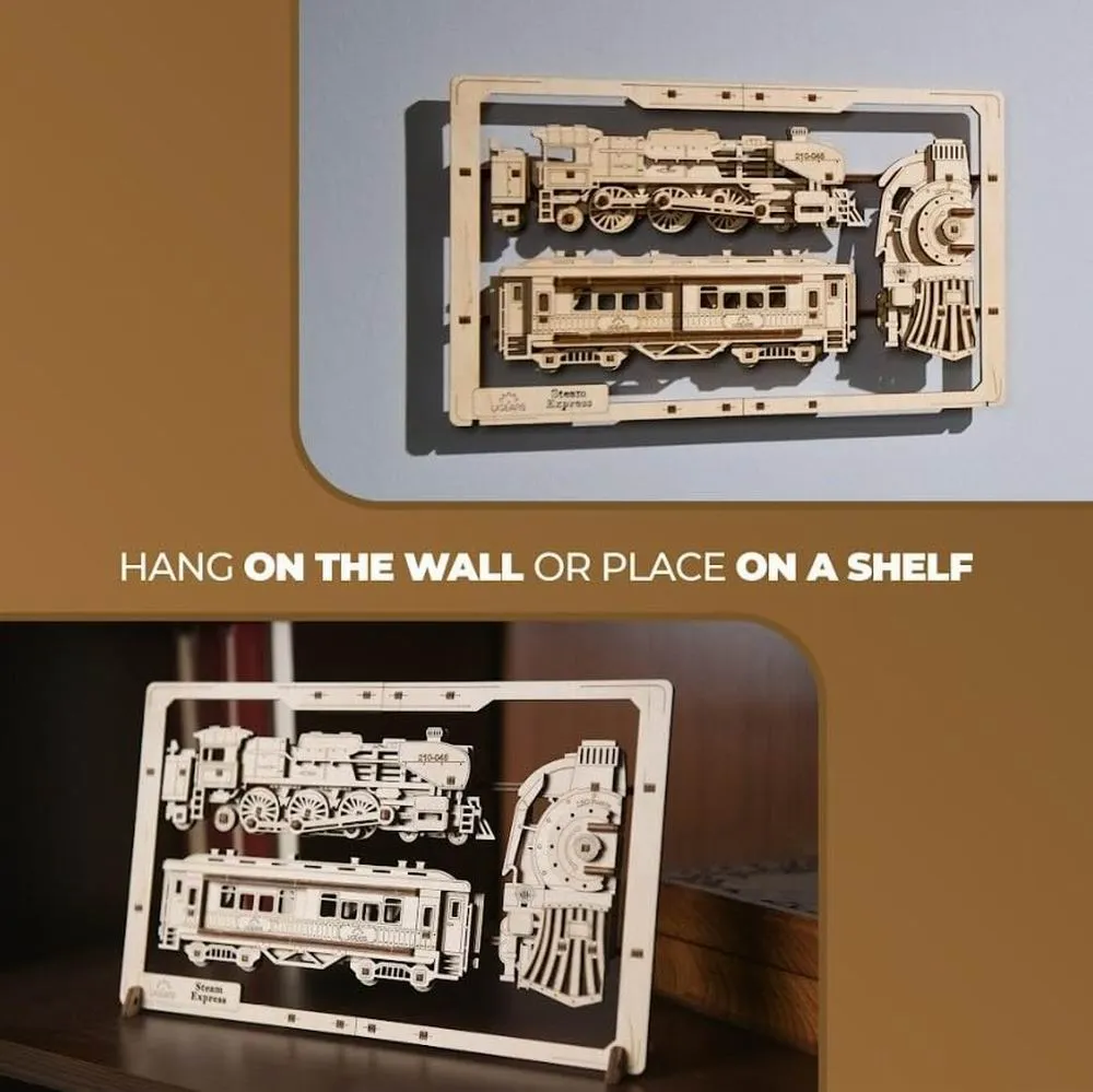 UGEARS Steam Express 2.5D Puzzle Mechanical Model Wooden DIY Kits