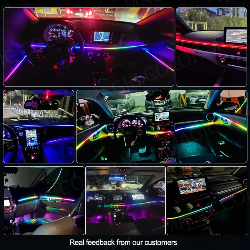 Universal 55" RGB LED Car Ambient Lights with USB APP Remote Control