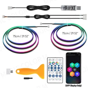 Universal 55" RGB LED Car Ambient Lights with USB APP Remote Control