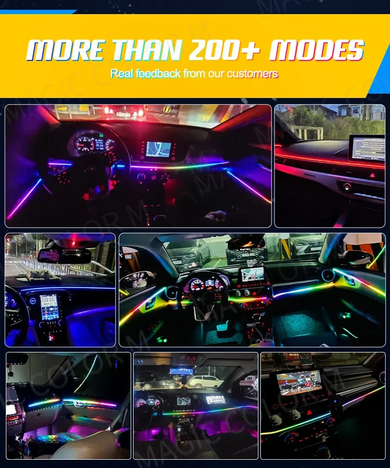 Universal 55" RGB LED Car Ambient Lights with USB APP Remote Control