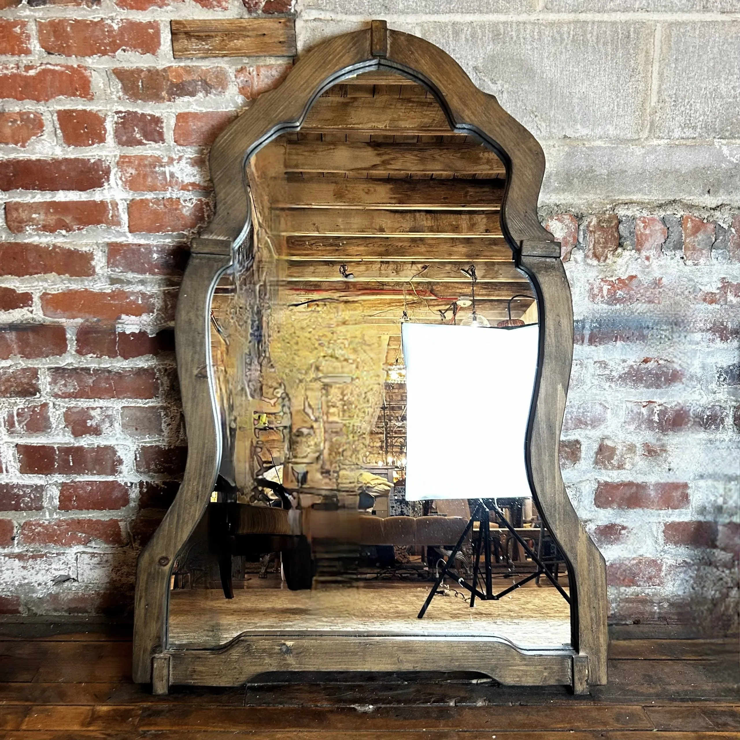 Uttermost Wall Mirror, Arched, Wood Frame, Rustic