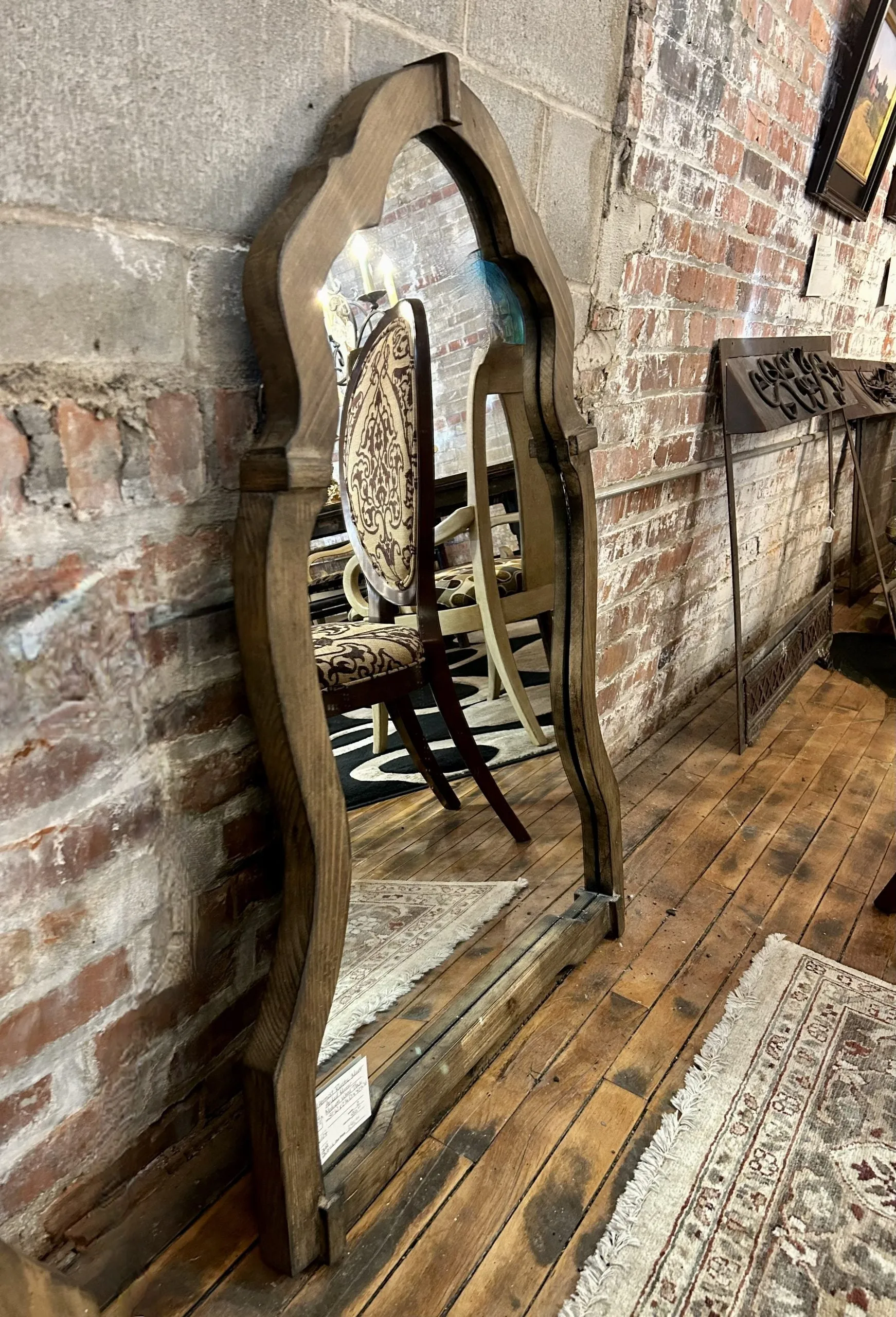 Uttermost Wall Mirror, Arched, Wood Frame, Rustic