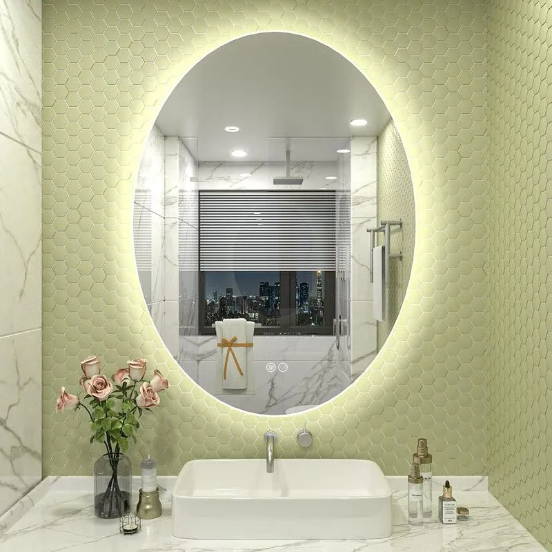 VENETIAN IMAGE Oval Shape Back Light Mirror for Bathroom,Vanity Purpose with Three Colors, Defogger and Dimmable Function. (20x28 inches)