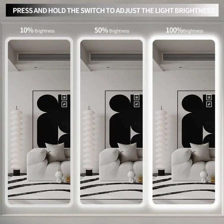 VENETIAN IMAGE Rectangle LED Wall Mirror for Bathroom Vanity Makeup Mirror with 3 Color Mode led |65x22 Inches|