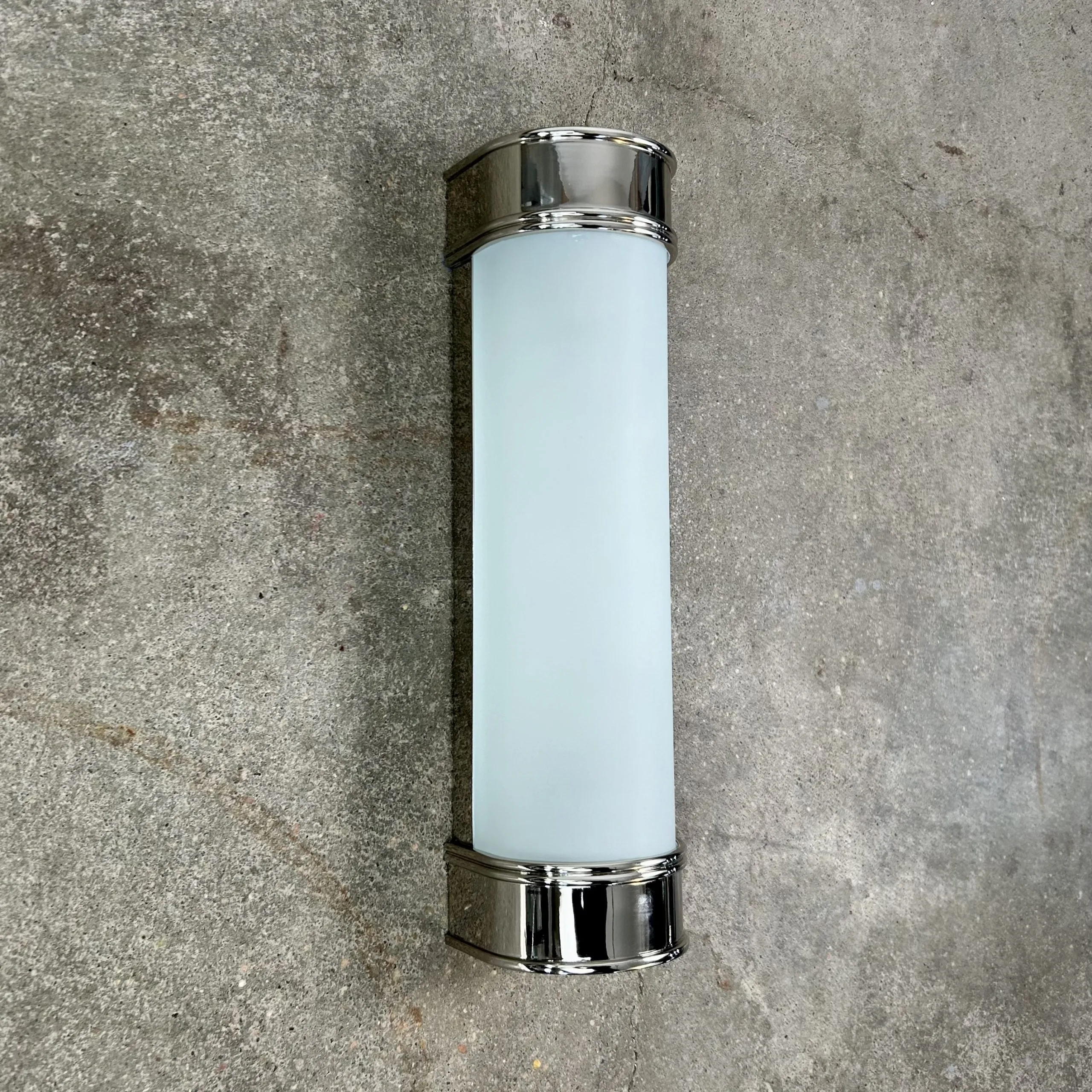Visual Comfort Vanity Light, Nickel, Frosted Glass, Petite