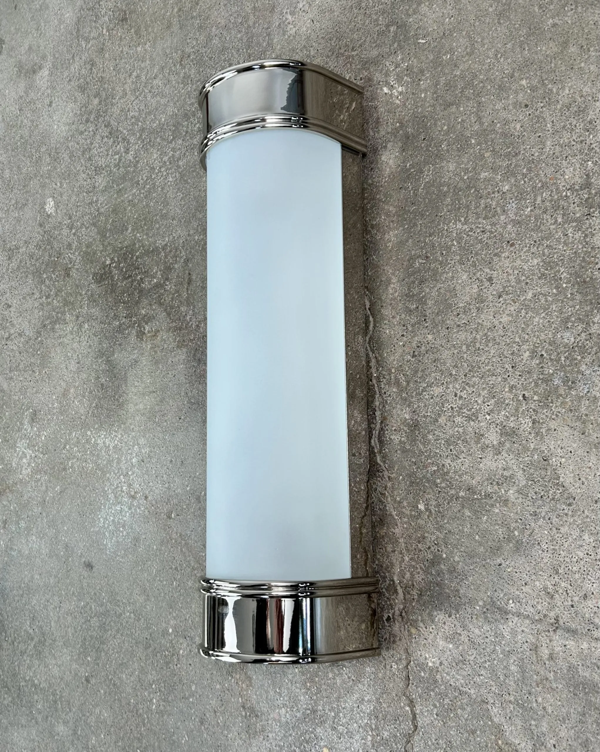 Visual Comfort Vanity Light, Nickel, Frosted Glass, Petite