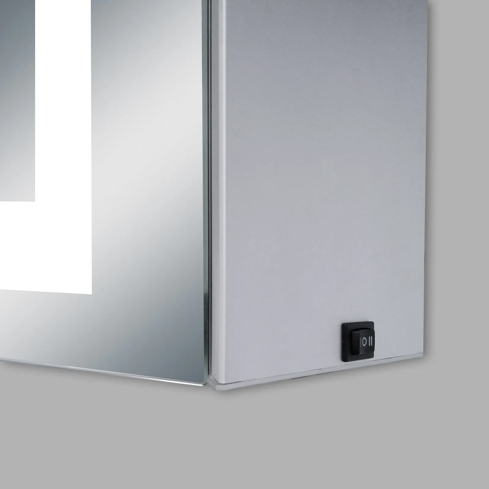 Wall Mounted LED Mirror Medicine Cabinets with On/Off Switch, Double Sided bathroom mirror cabinet