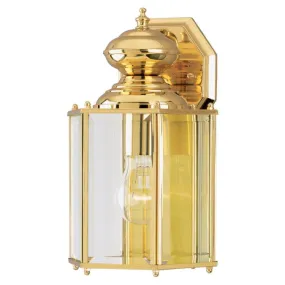 Westinghouse 6685300 1 Light Wall Lantern Polished Brass Finish with Clear Beveled Glass