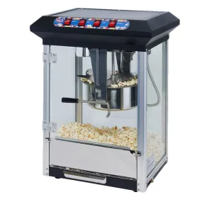 Winco POP-8B ShowTime Electric Popcorn Machine with Stainless Steel Kettle and Built-In Warmer Light | Denson CFE